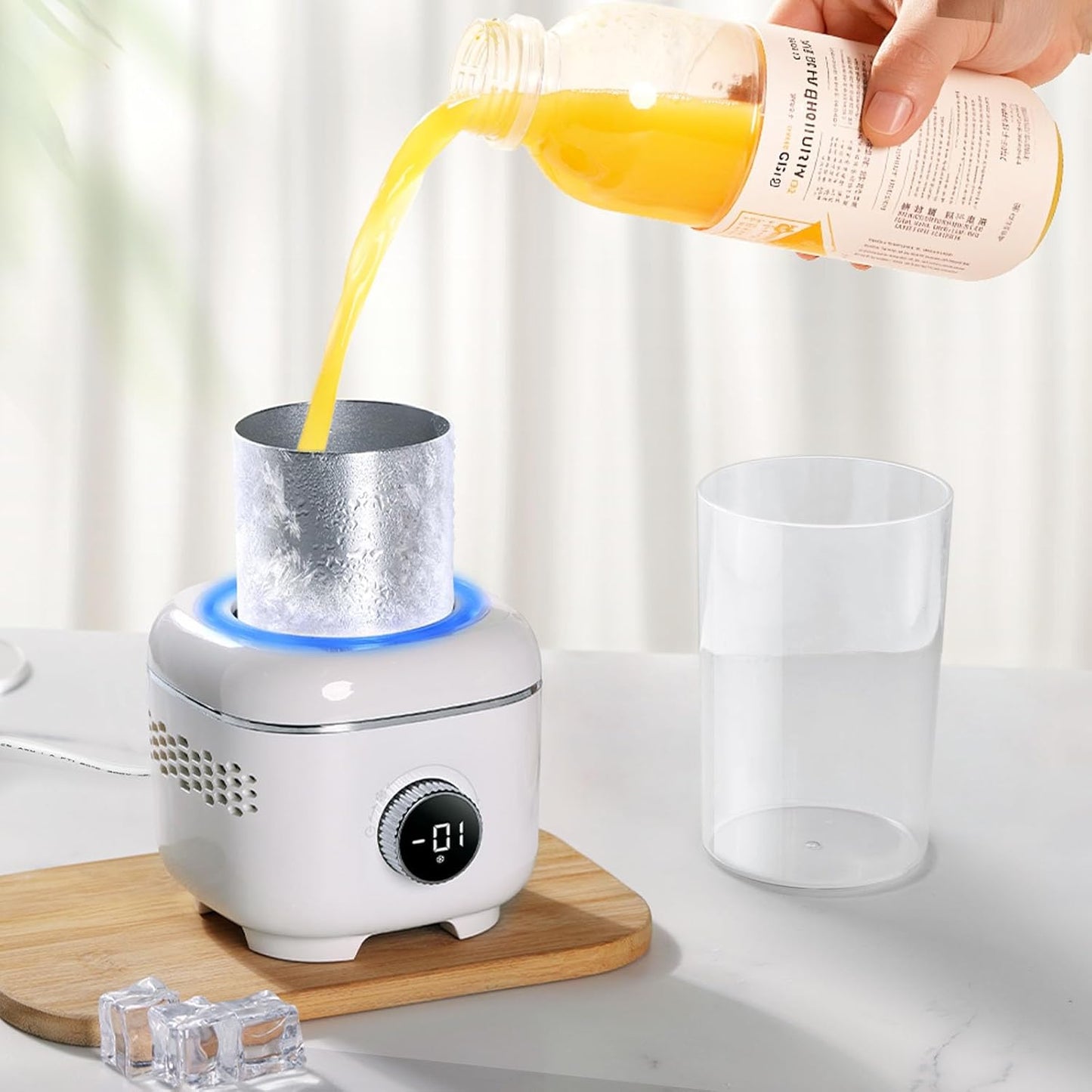 Cooling Cup with Mood Light - 2-in-1 Beverage Cooler for Desk