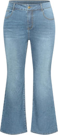 Hanna Nikole Plus Size Wide Flared Jeans High Waisted (Style XXCR)