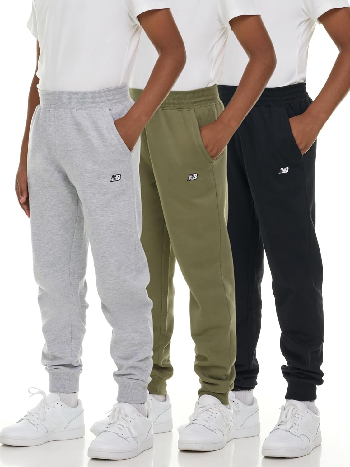 New Balance Boys Fleece Jogger 3 Pack for Active Kids Wear
