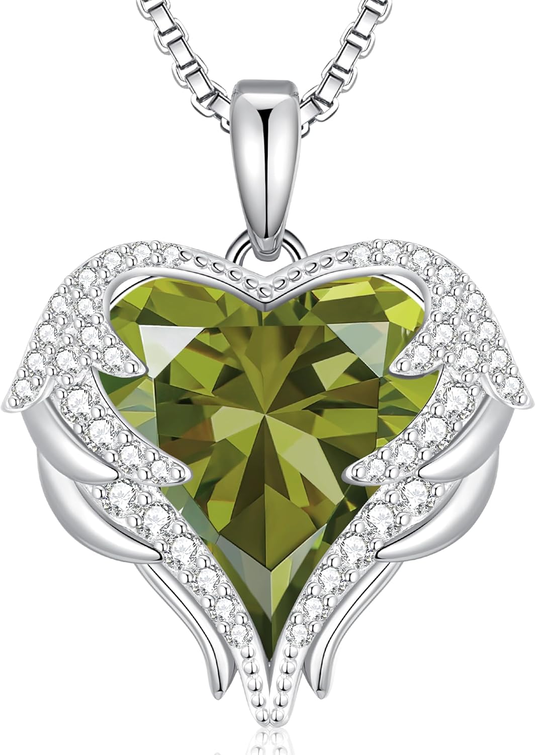 CDE Angel Wings Necklace with Birthstone for Women Gifts