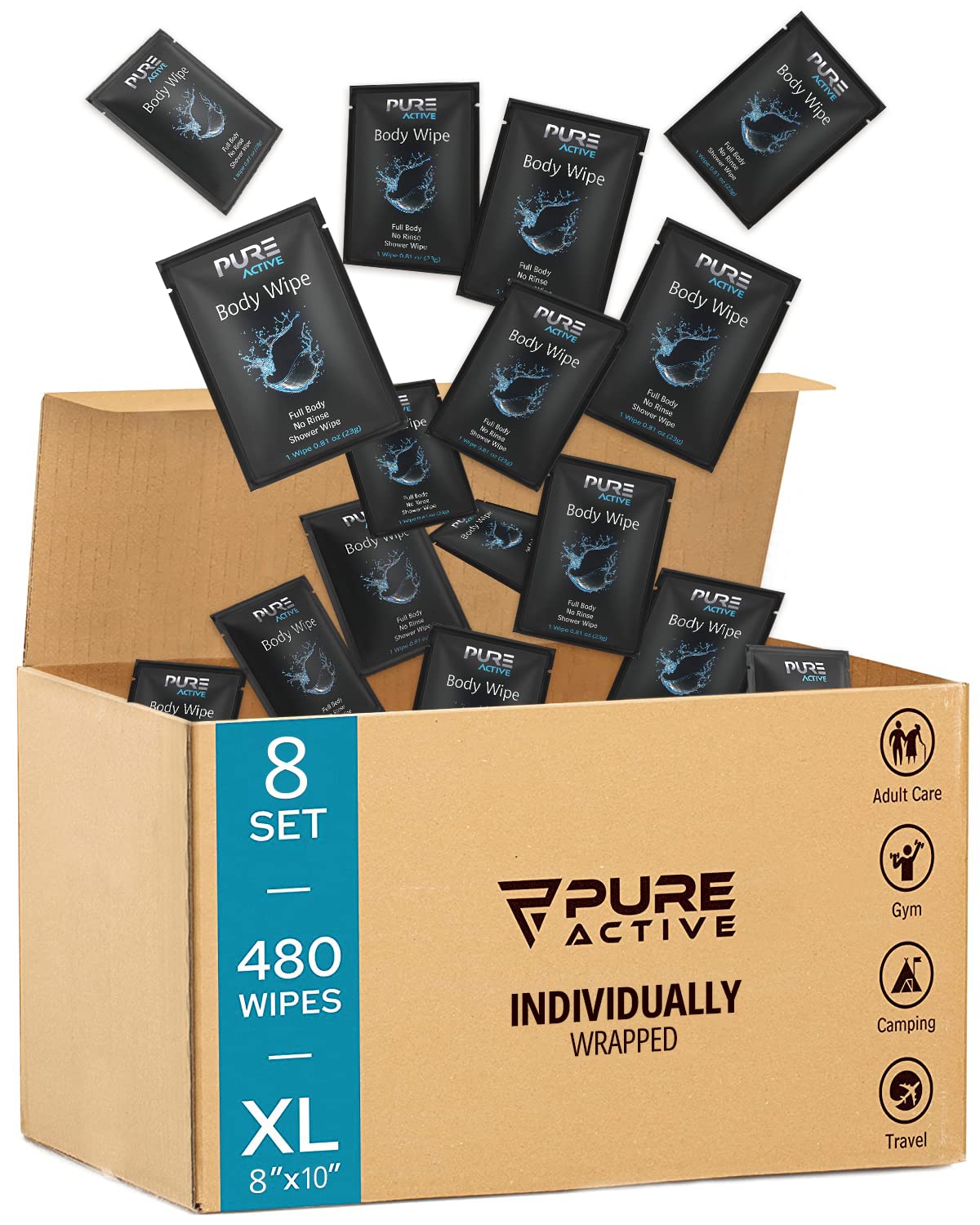 Shower Body Wipes for Personal Hygiene After Gym or Travel