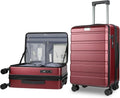 KROSER Carry On Luggage with Spinner Wheels and USB Port