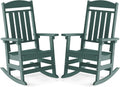 Outdoor Rocking Chair Set of 2 - High Back Oversized Patio Rockers