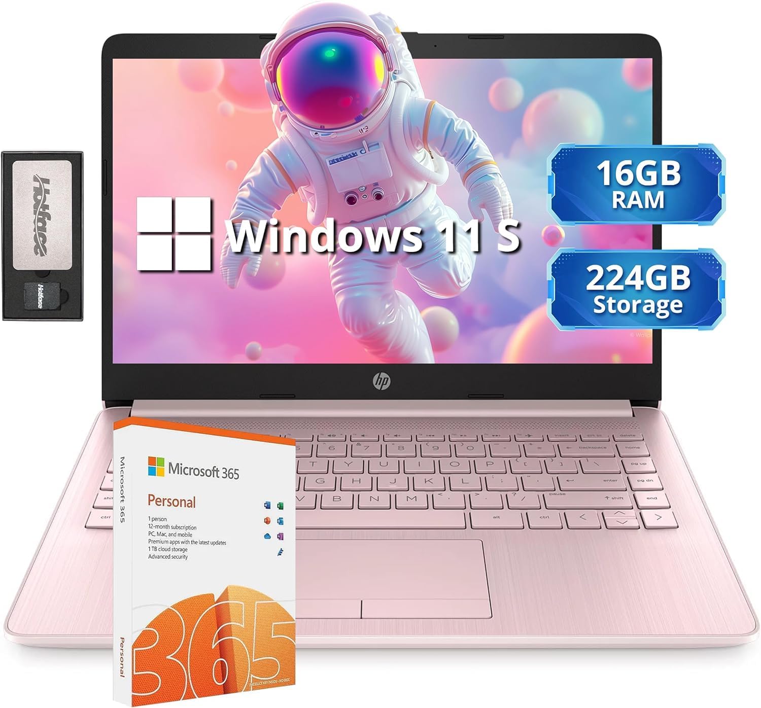 HP Stream 14 HD Lightweight Laptop with 16GB RAM and 224GB Storage