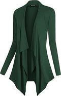 Women's Drape Front Open Cardigan Long Sleeve - Lightweight Viscose
