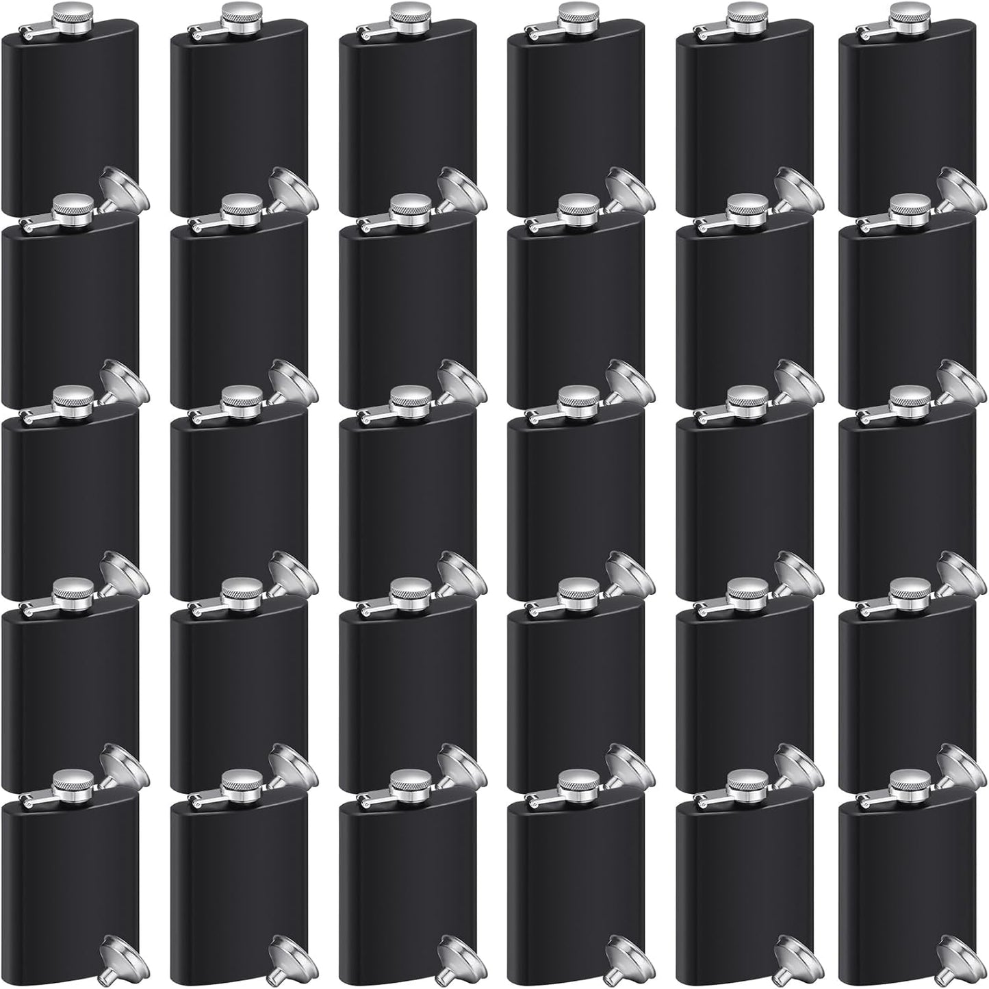Hoolerry 30 Pieces Stainless Steel Hip Flasks Set for Parties
