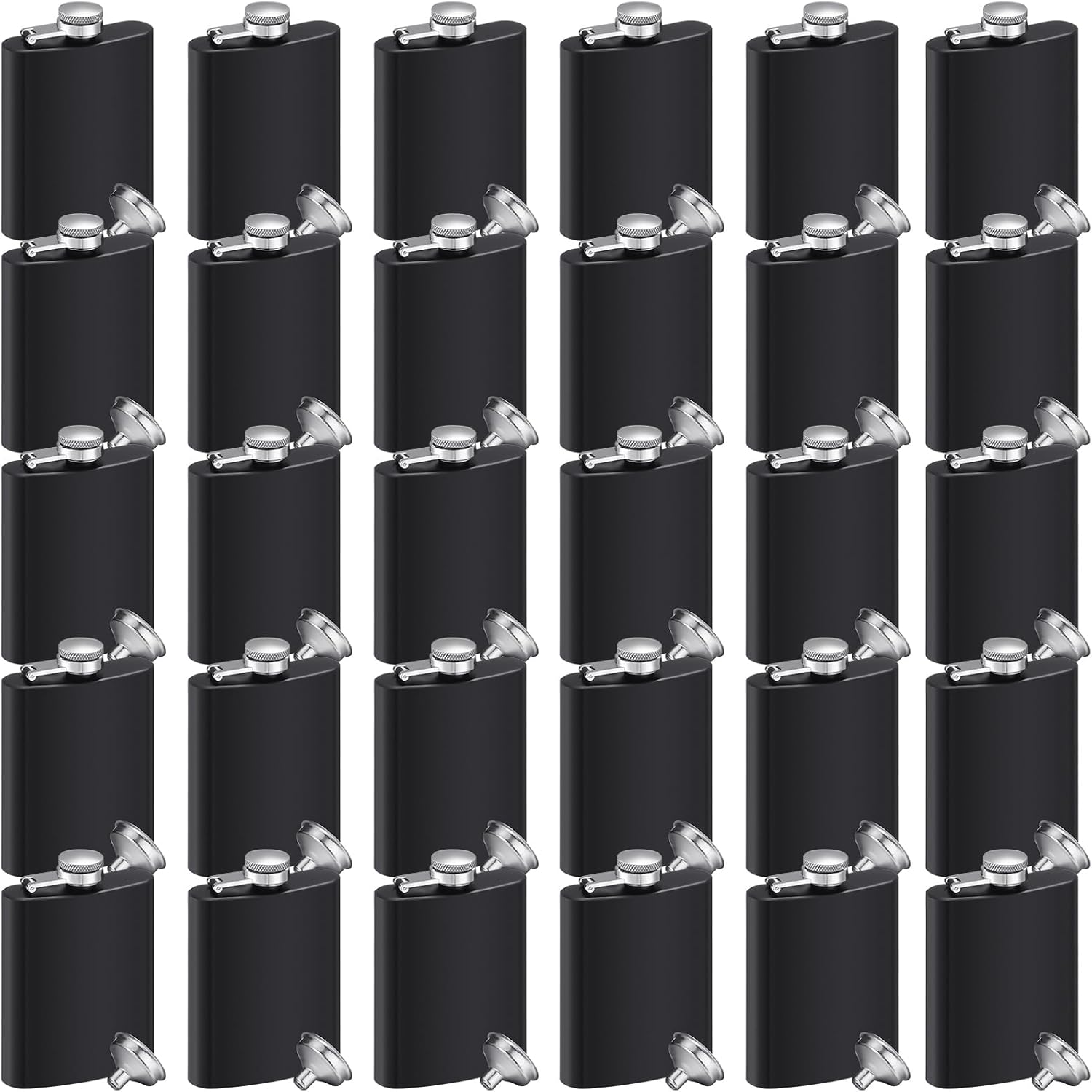 Hoolerry 30 Pieces Stainless Steel Hip Flasks Set for Parties