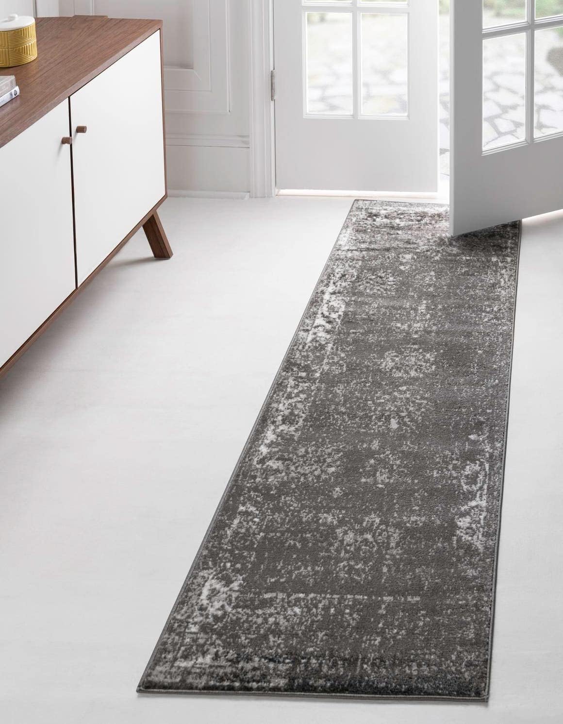 Unique Loom Sofia Collection Area Rug - Elegant Dark Gray Runner