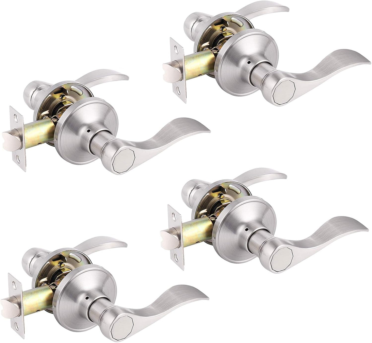 Gobrico Satin Nickel Hallway Closet Door Handles for Easy Access