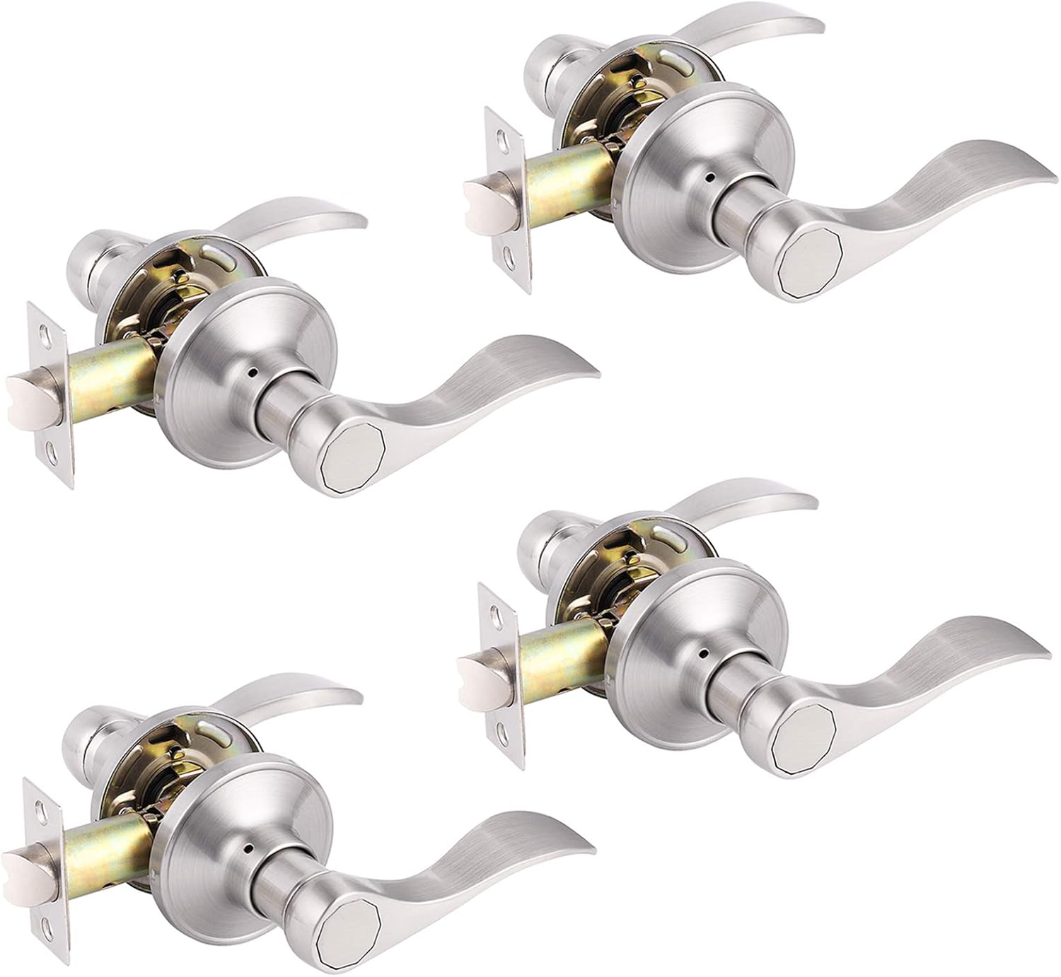 Gobrico Satin Nickel Hallway Closet Door Handles for Easy Access