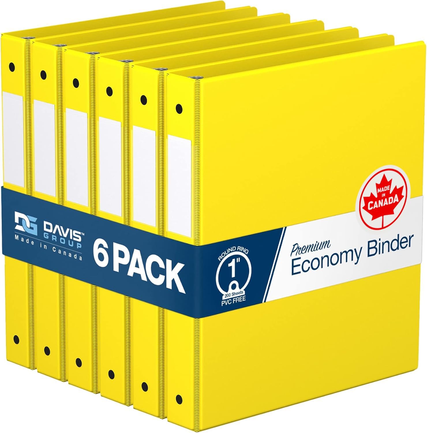 Premium Economy 6-Pack 1 Inch Round-Ring Binders for School
