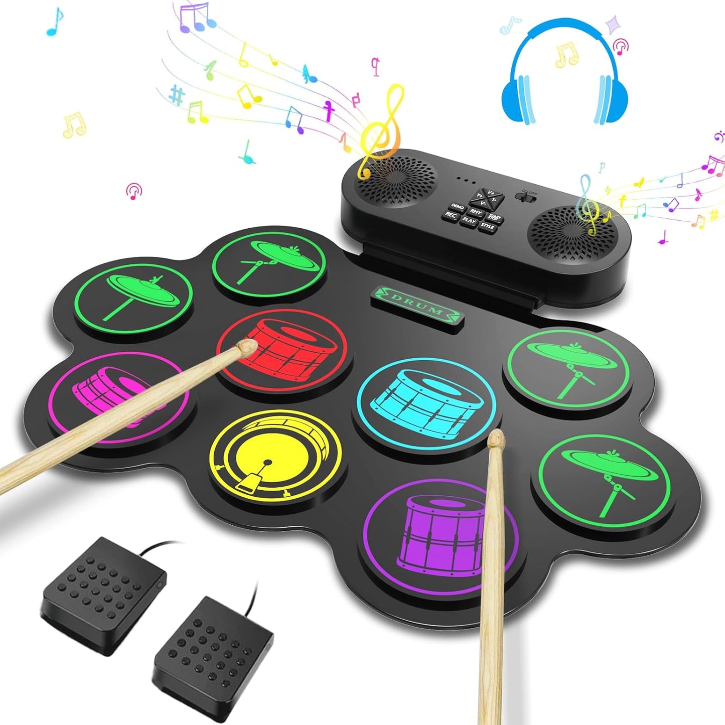Electronic Drum Set with 9 Pads for Kids and Adults Fun