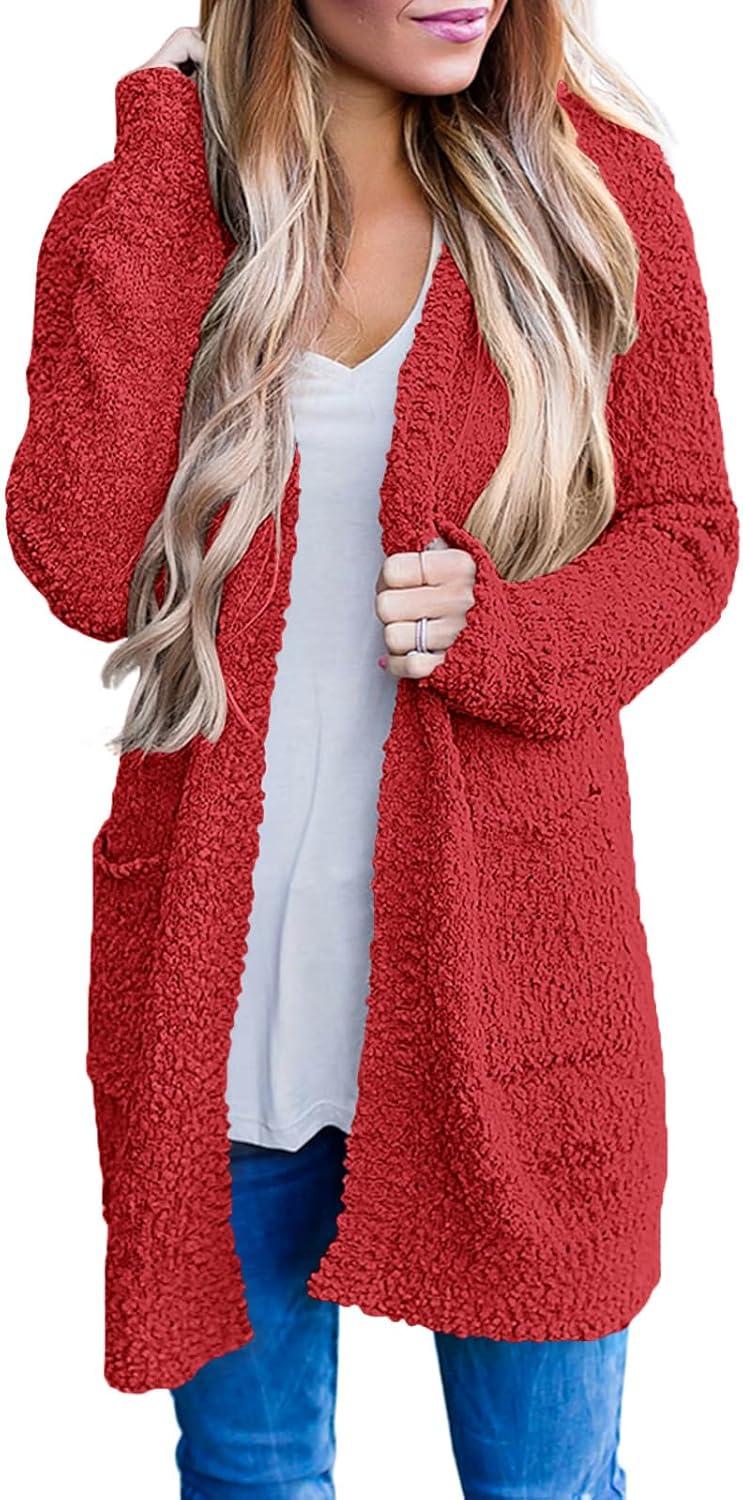 MEROKEETY Women's Long Sleeve Soft Chunky Knit Cardigan Coat