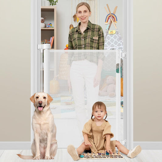 Extra Tall Retractable Mesh Pet Gate - Bingguz