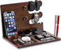 Gifts for Men Nightstand Organizer - Walnut Desk Catchall