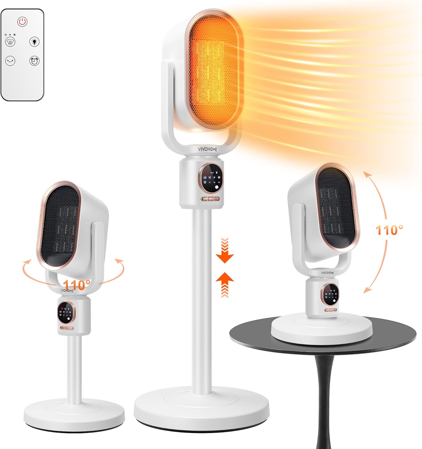 VIVOHOME 3D Ceramic Heater - Fast Heating & Portable