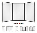 Goodsmart Restaurant Menu Covers 25 Pack Black 6-View Trifold