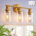 DLLT 3-Light Bathroom Light Fixtures Gold Vanity Wall Light - Modern