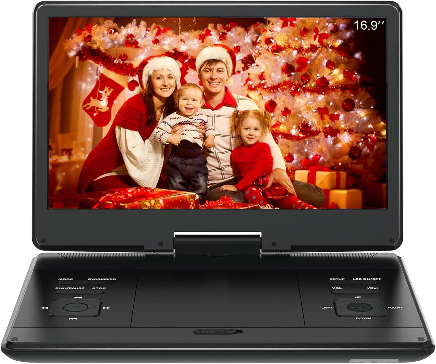 16.9 Portable DVD Player with 14.1 HD Screen and Remote Control
