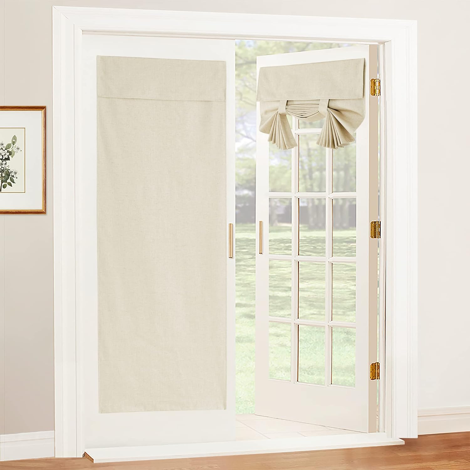 100% Blackout Linen French Door Curtain