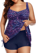 Plus Size Tankini Swimsuit Two Piece Flowy Swimdress - Flattering look