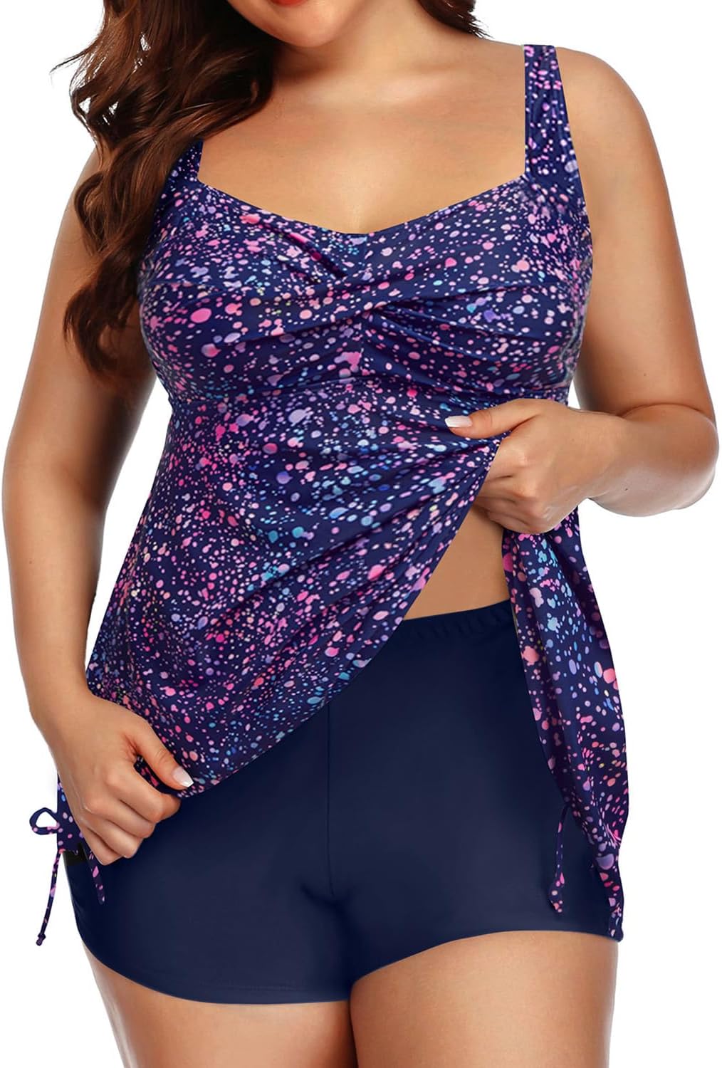 Aqua Eve Plus Size Tankini Swimsuit for Women with Shorts