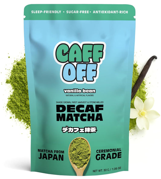 Caff Off Decaf Vanilla Matcha Green Tea Powder - Ceremonial Grade