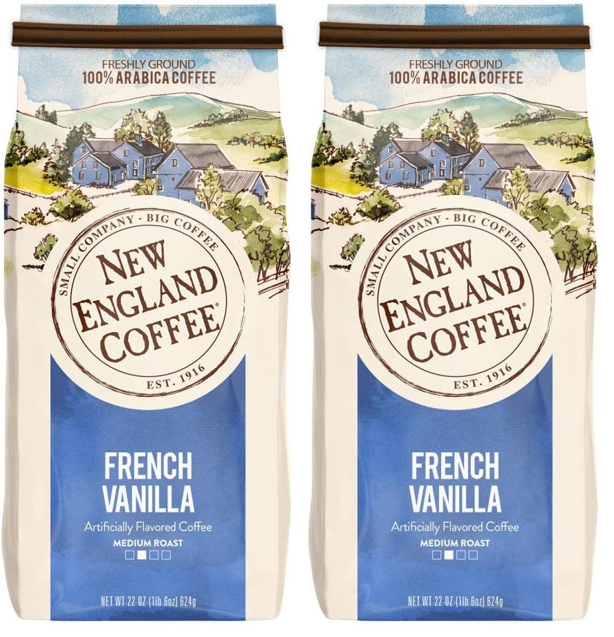 New England Coffee French Vanilla Medium Roast Ground Coffee Delight