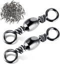 TIESOME 100Pcs Fishing Barrel Swivels - High Strength Rolling