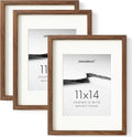 11x14 Picture Frame Set of 3 - USA-Sourced Walnut Frames