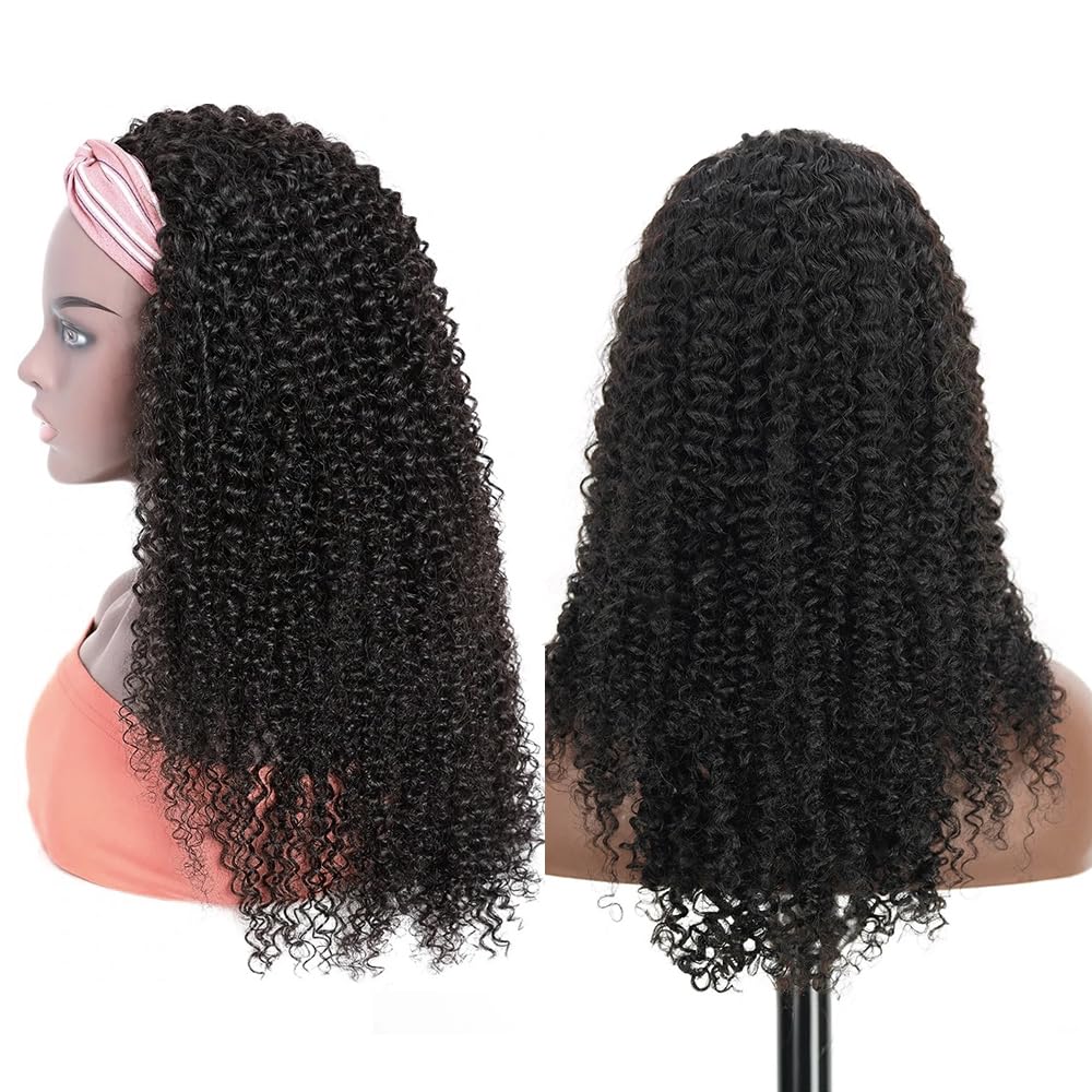 XSY Curly Headband Wig Human Hair for Effortless Style