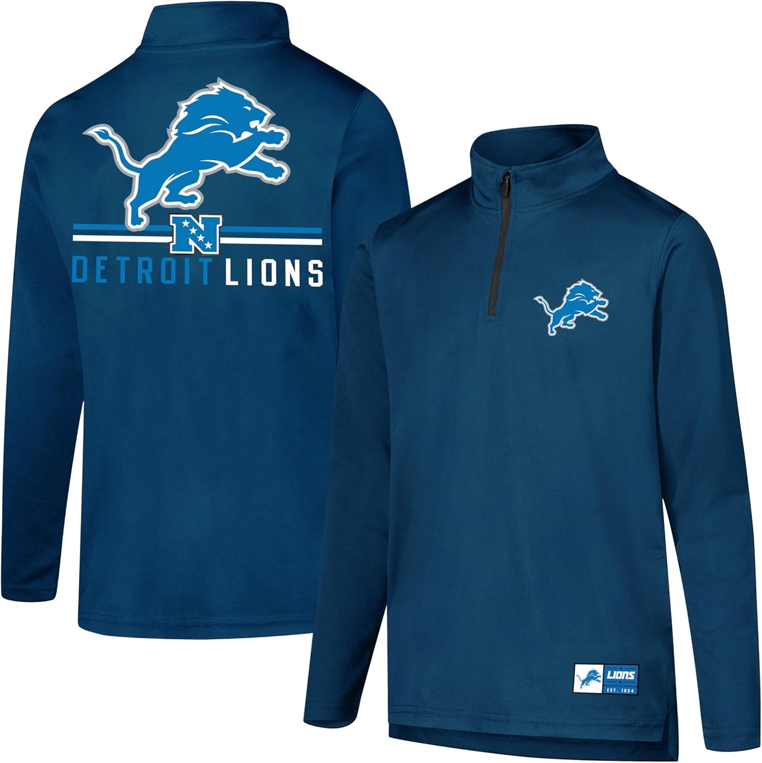 Ultra Game Youth NFL Official Super Soft Quarter Zip T-Shirt
