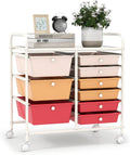 9 Drawer Rolling Storage Cart with Metal Frame - Classroom & Craft