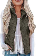 MEROKEETY Women's Sherpa Fleece Zipper Vest - Lightweight Warm Layer