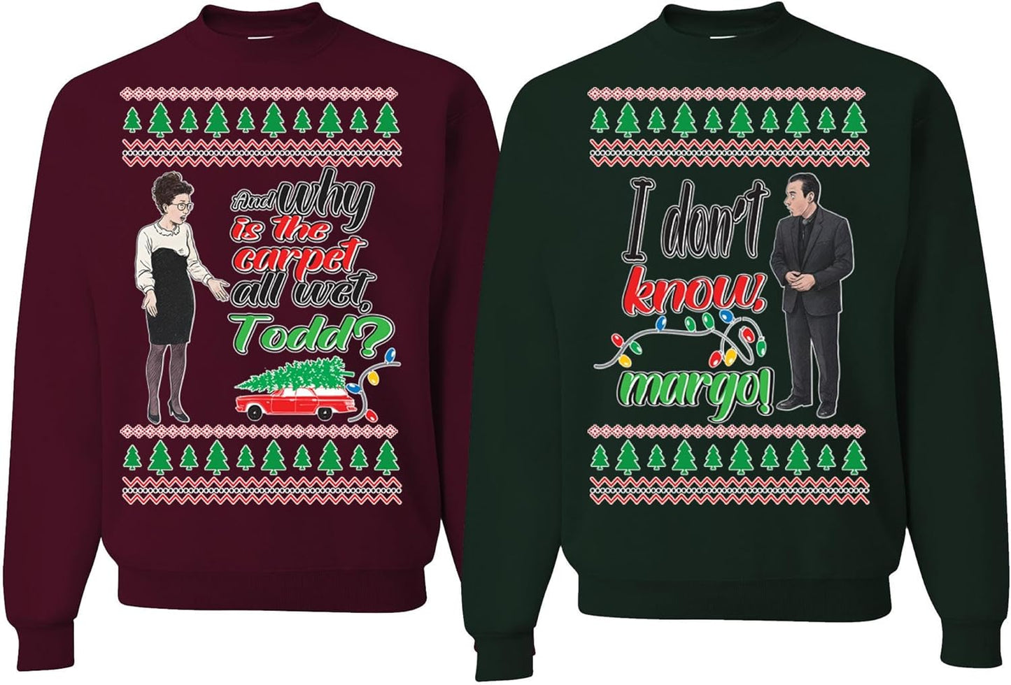 Ugly Christmas Sweatshirt for Couples by Wild Custom Apparel