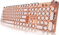 EWEADN Typewriter Style Mechanical Gaming Keyboard with LED