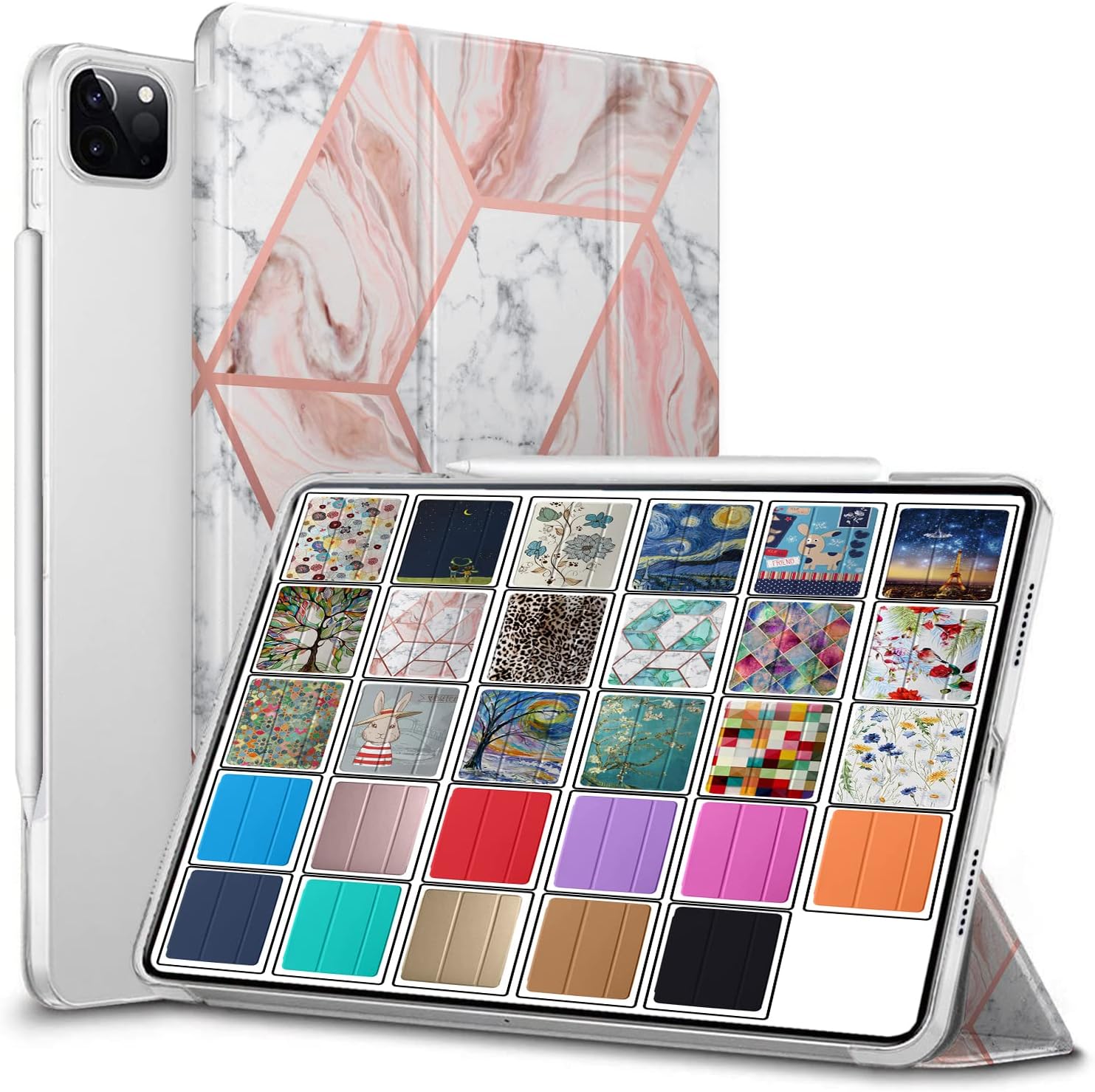 DuraSafe iPad Pro 11 Case - Stylish Marble Pink Protection