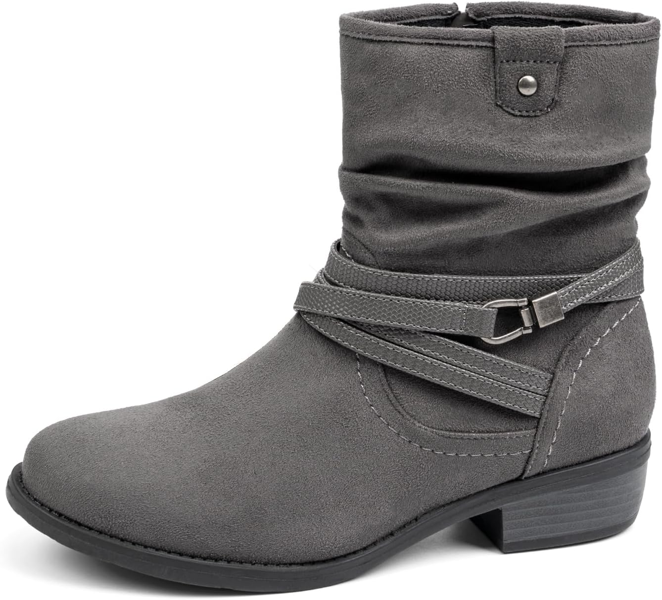 Stylish Women's Mid Calf Boot with Side Zipper and Comfort
