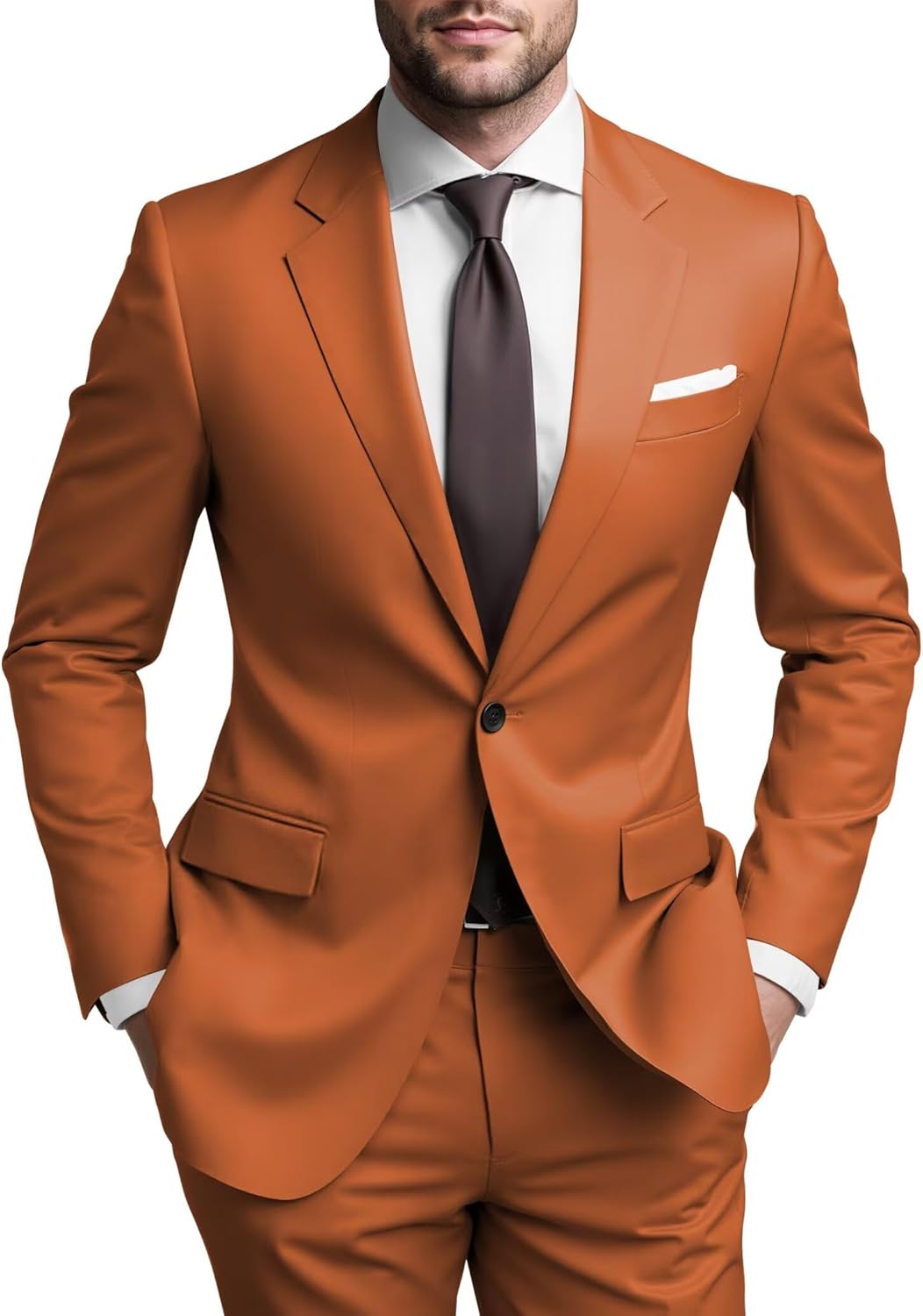 Mens Regular Fit 2 Piece Suit for Weddings and Business Events