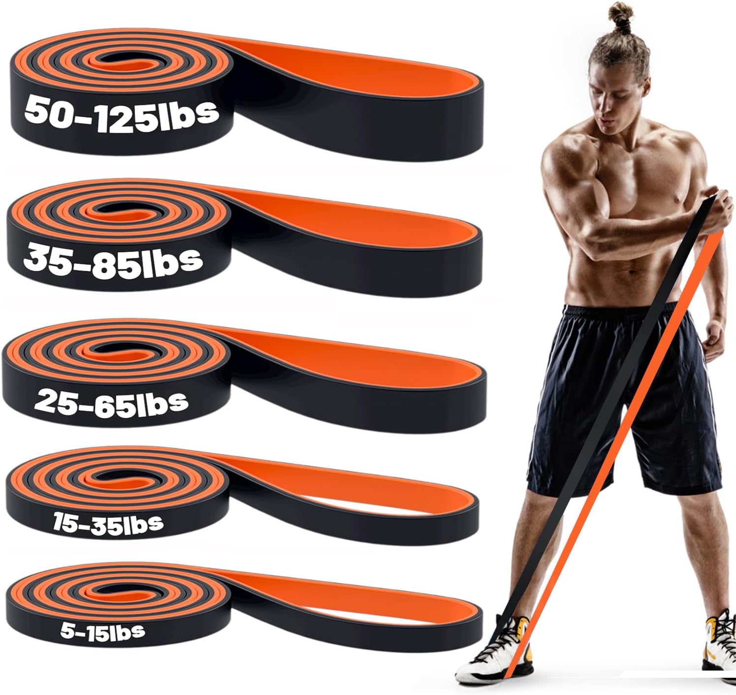 Pull Up Bands Set for Men & Women - Resistance Bands for Workouts