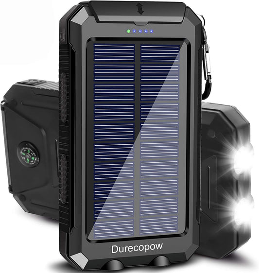 20000mAh Solar Power Bank: Waterproof, Durable & Portable
