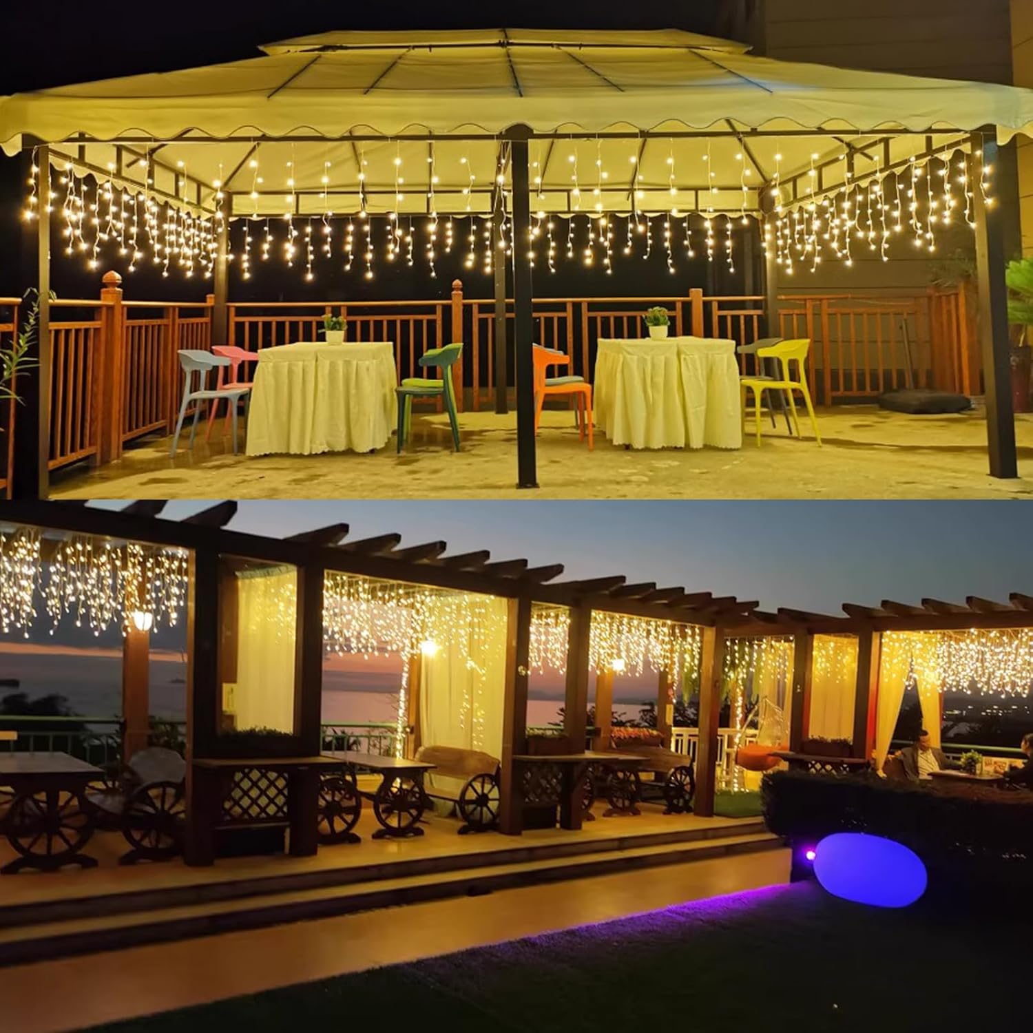 ZIMINGU 13ft 96LEDs Ceiling Fairy Lights - Warm White