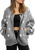 Chunky Plaid Cardigan Sweater for Women - Cozy Button Down Knit