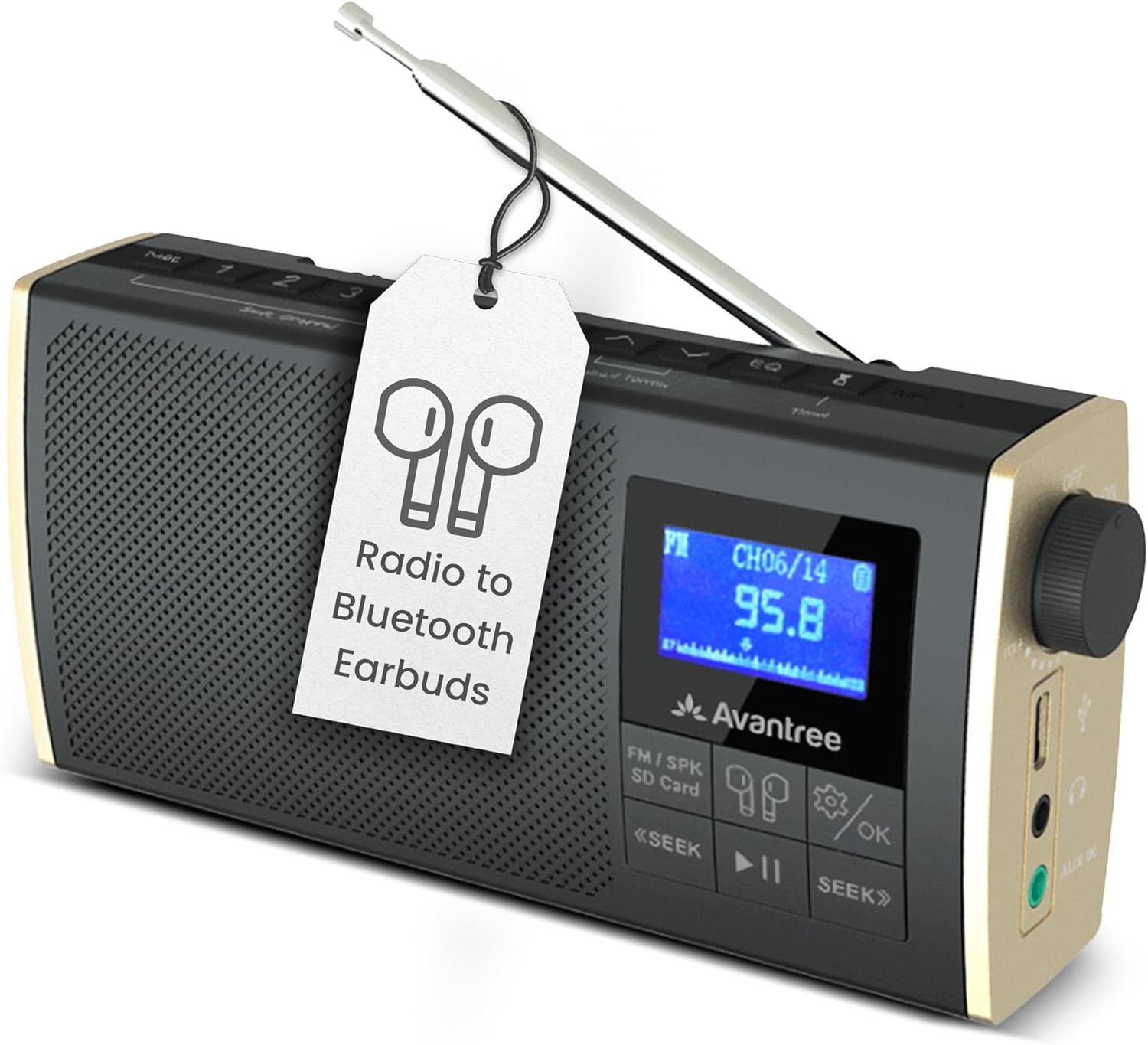 Streaming Radio to Earbuds or Home Stereo System - 4-in-1 Device