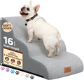 Dog Ramp and Stair for Bed 16in-20in - Foldable Foam Pet Steps
