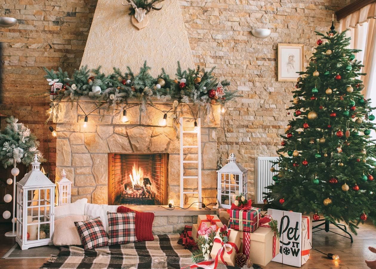 Christmas Fireplace Backdrop by Dudaacvt for Holiday Fun