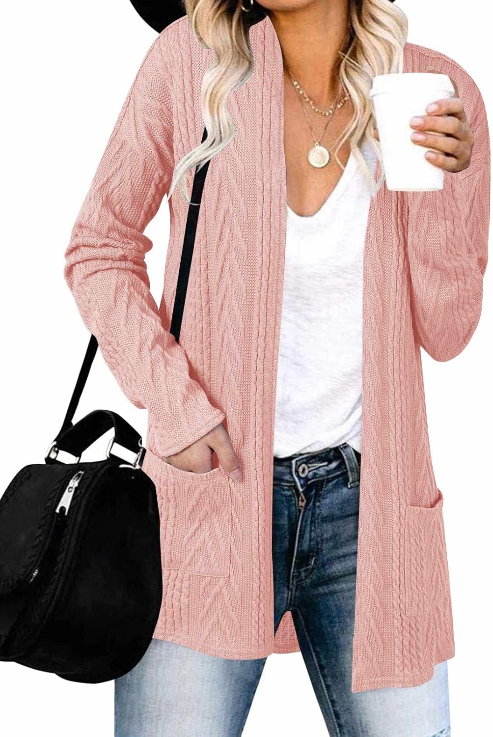 Stylish Women's Casual Long Sleeve Open Front Cardigan Sweater