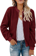 MIROL Women's Sherpa Fleece Jacket Faux Fuzzy Bomber - Cozy Everyday