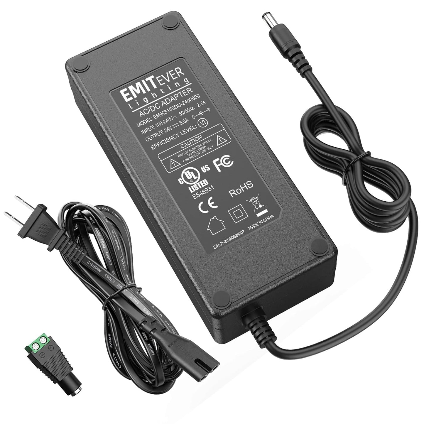 EMITEVER 24V Power Supply Adapter for LED Strip Lights and More