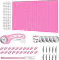 Rotary Cutter Set Pink - Quilting Kit with 45mm Cutter and Mat
